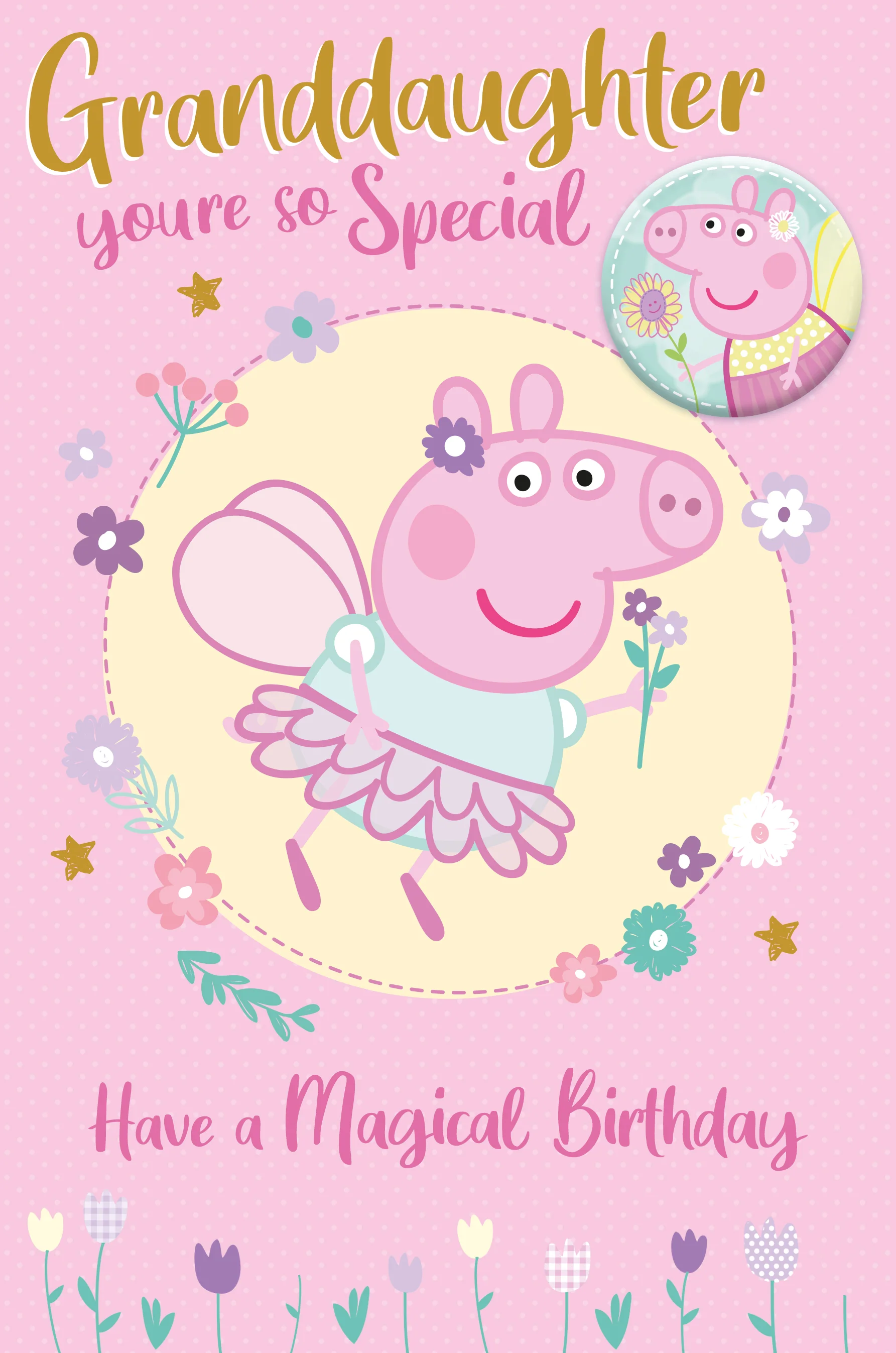 Peppa Pig Badge Granddaughter Birthday Card - Image 3