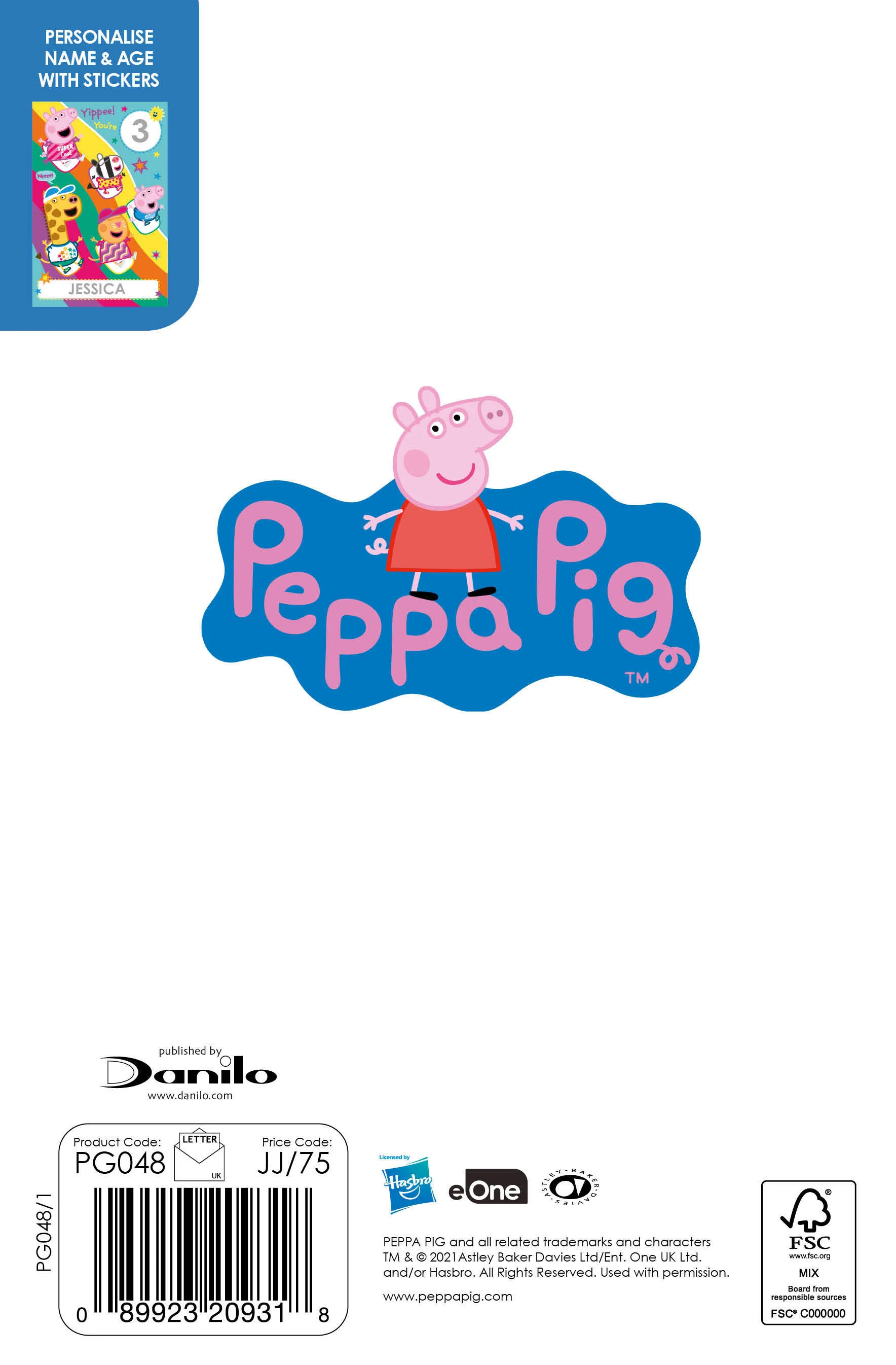 Peppa Pig Personalise Birthday Card With Sticker Sheet - Image 4