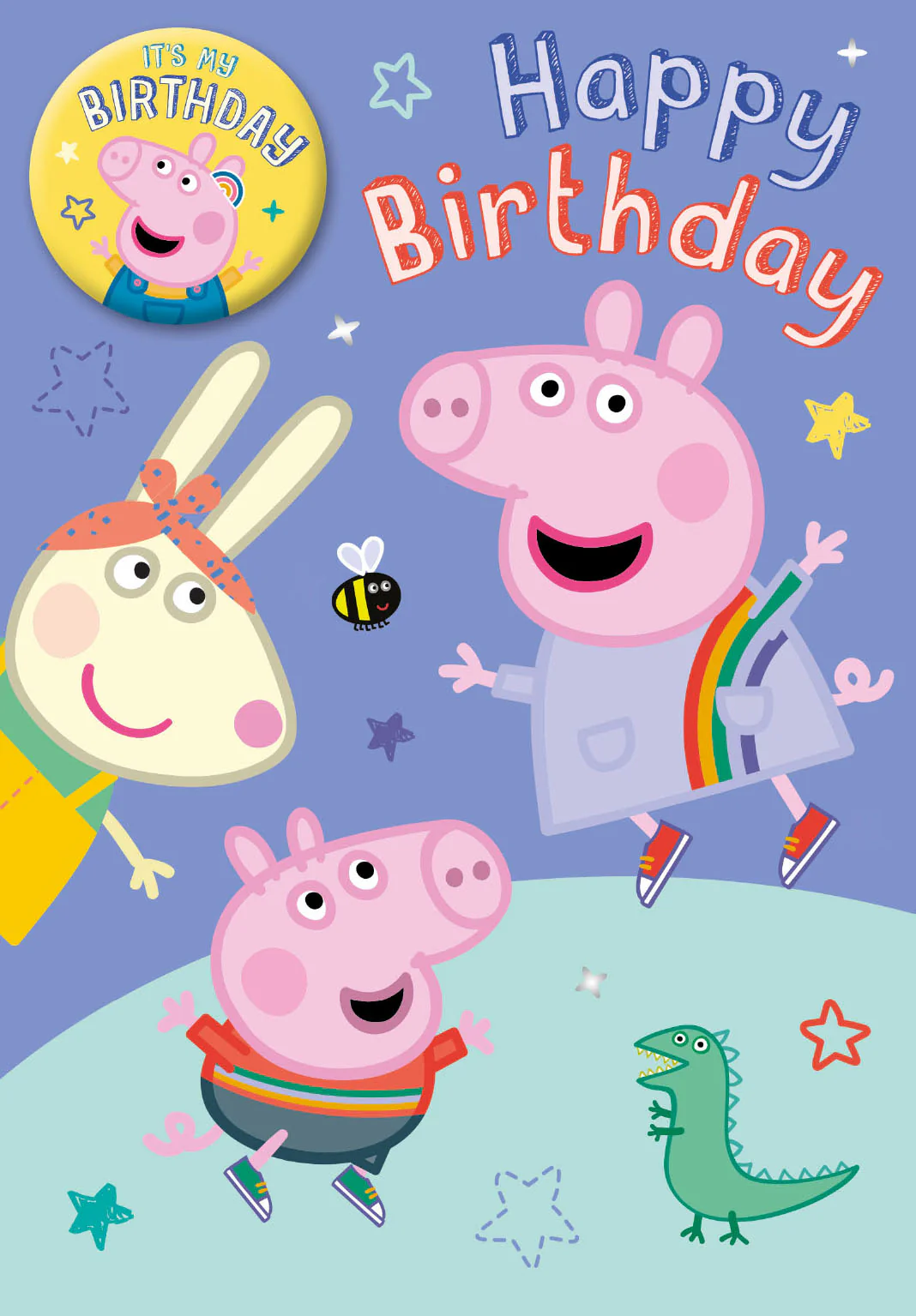 Peppa Pig Birthday Fun Card with Badge - Image 3