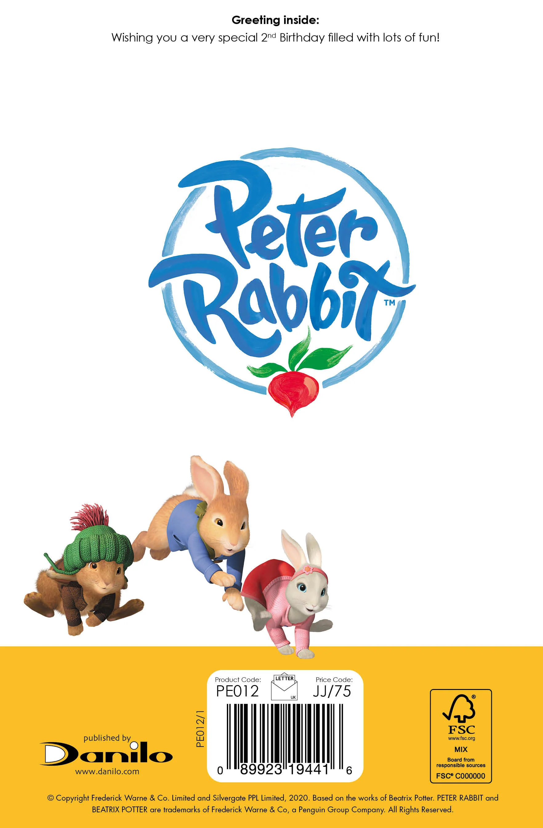 Peter Rabbit Age 2 Birthday Card - Image 5