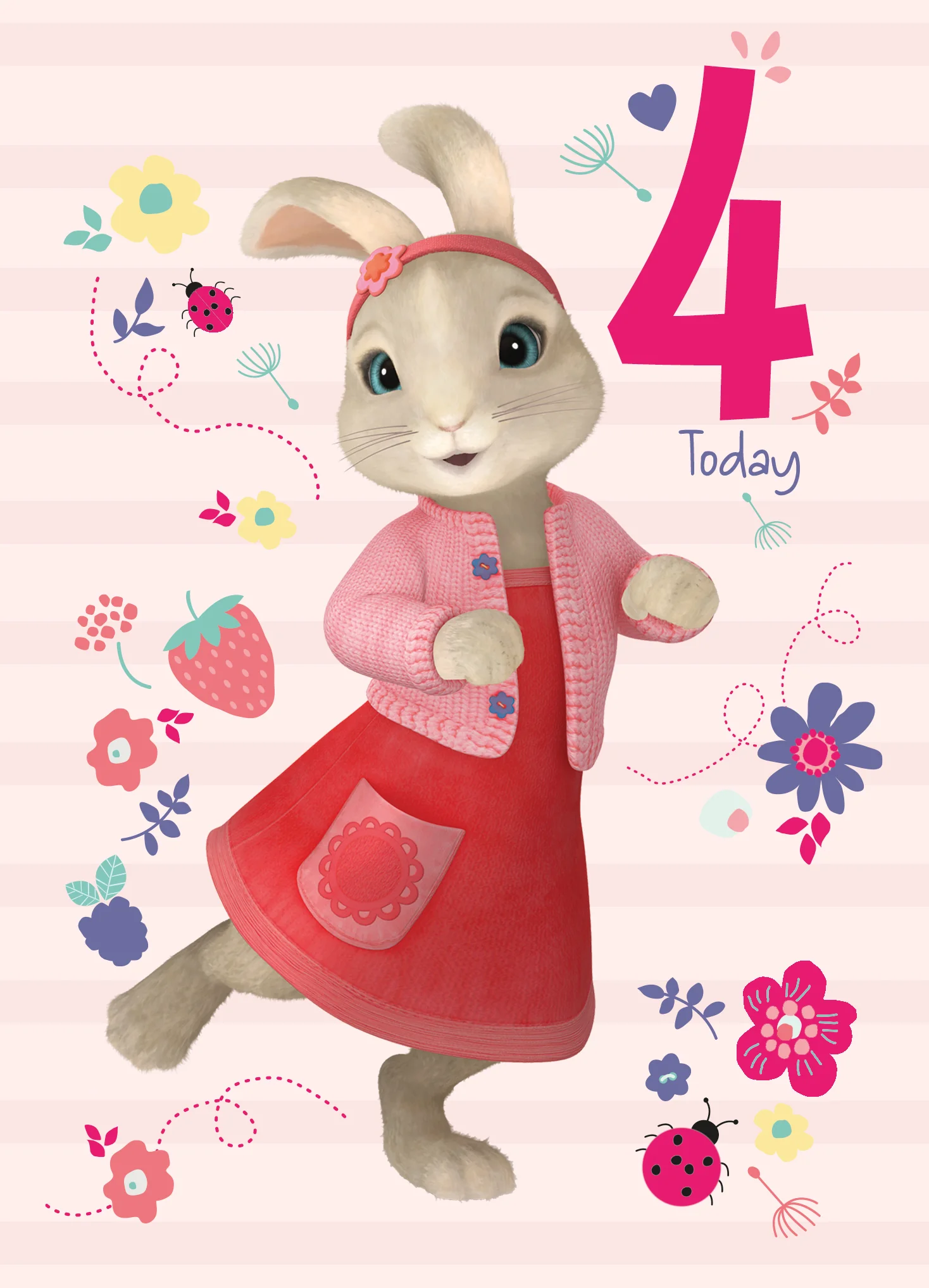 Peter Rabbit Age 4 Birthday Card - Image 3