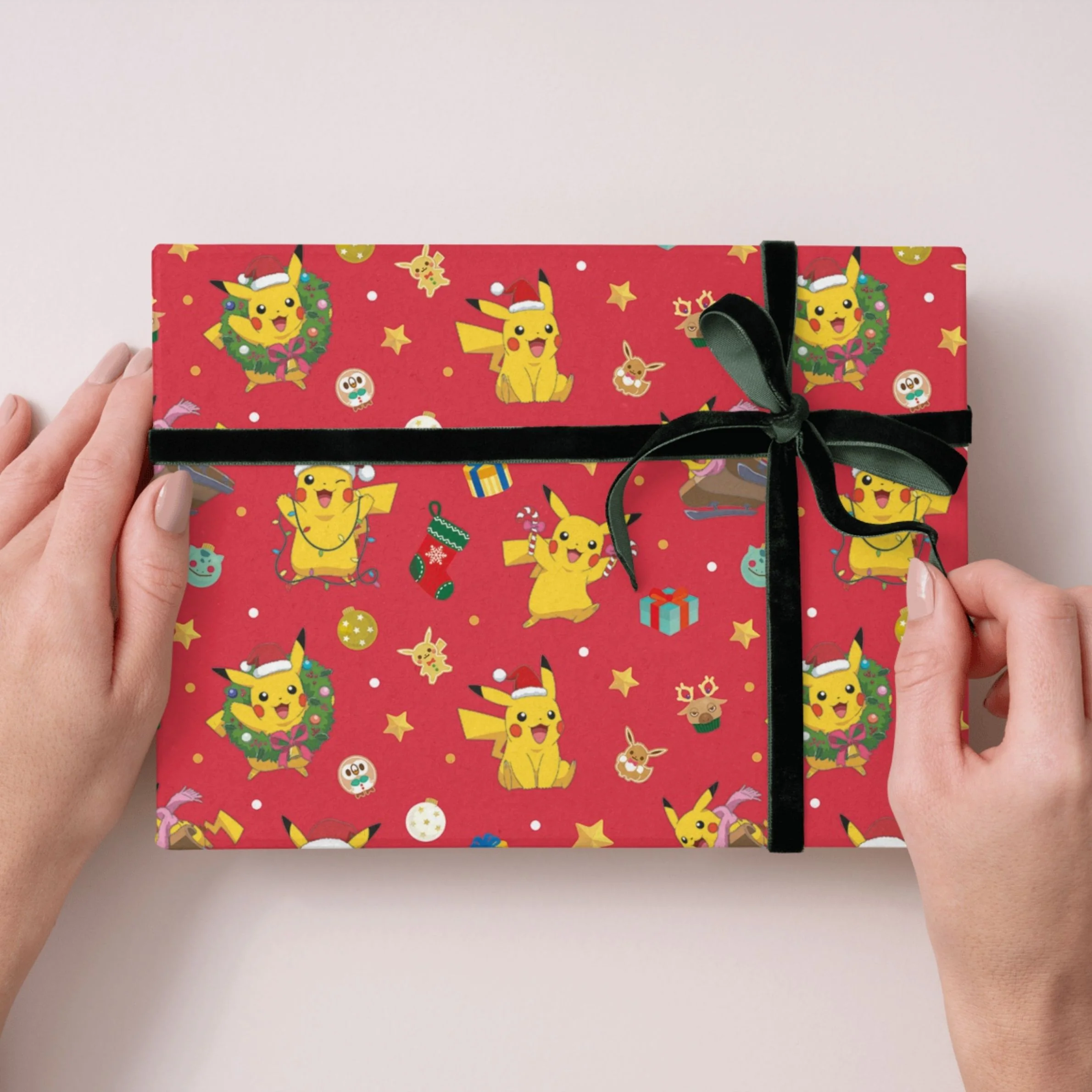 Pokemon Christmas Wrapping Paper 4m Roll - 3 Pack Bundle - Image 4