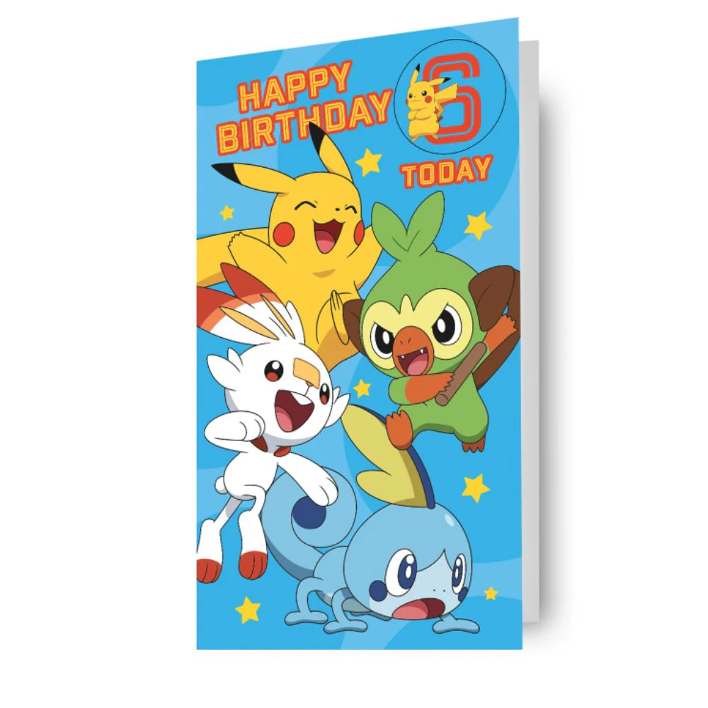 Pokemon Multi Ages 5-12 Sticker Birthday Card - Image 3