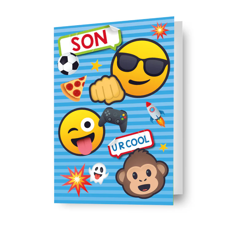 JoyPixels Emoji 'Son' Birthday Card