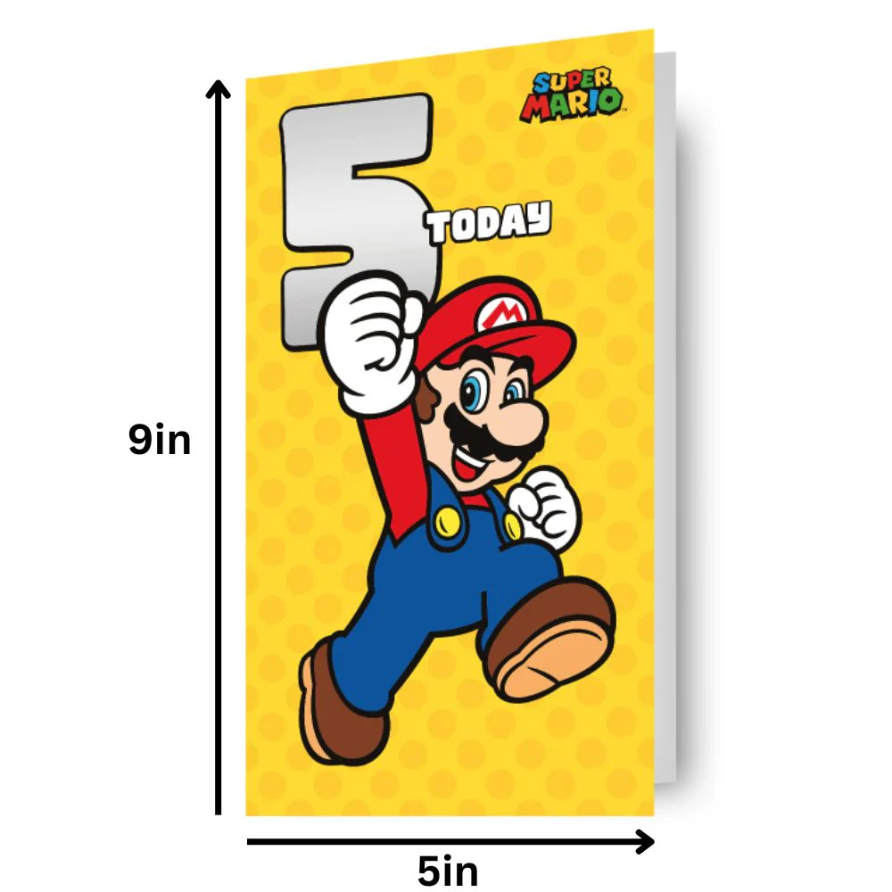 Super Mario Age 5 Birthday Card - Image 2