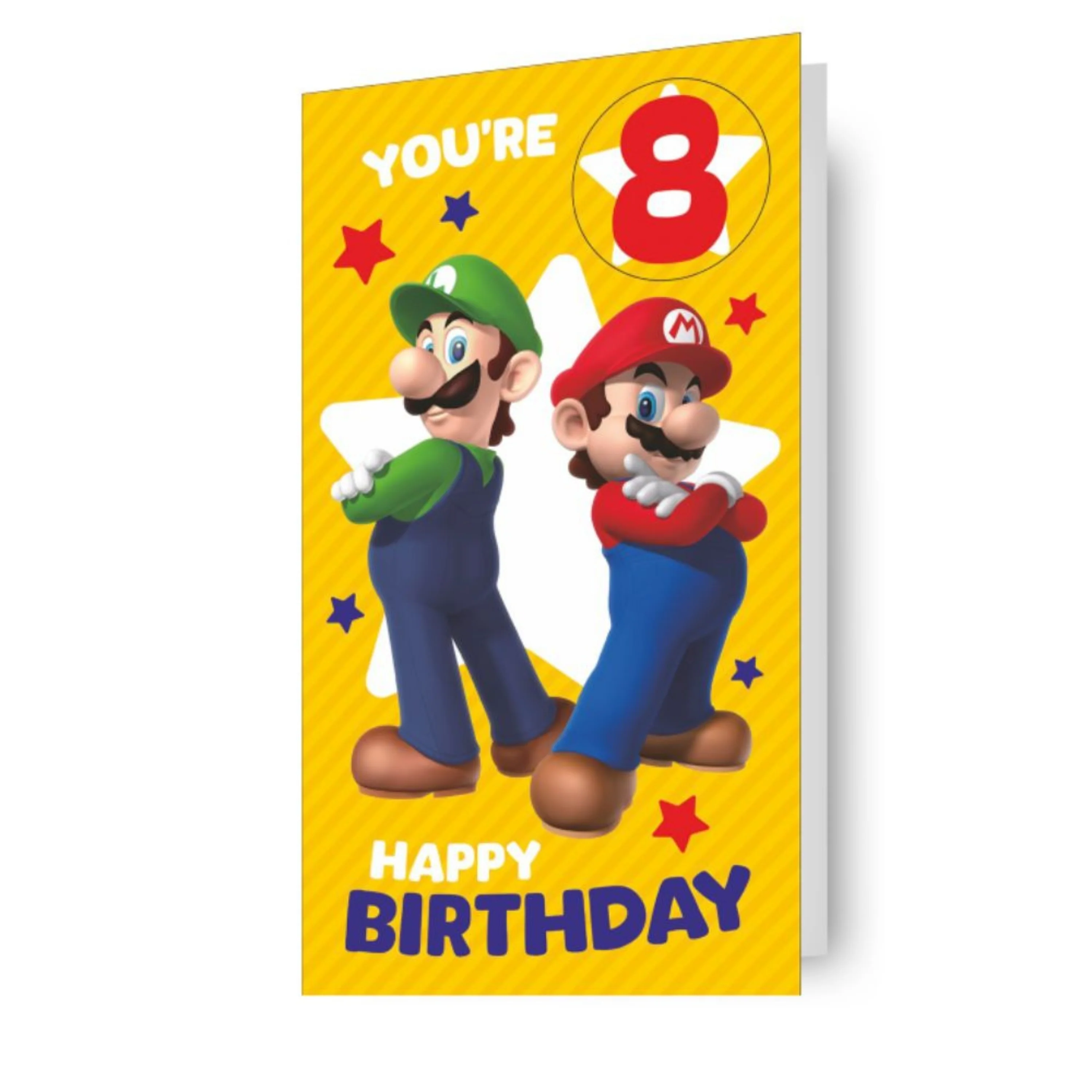 Super Mario Multi Ages 5-8 Sticker Birthday Card - Image 3