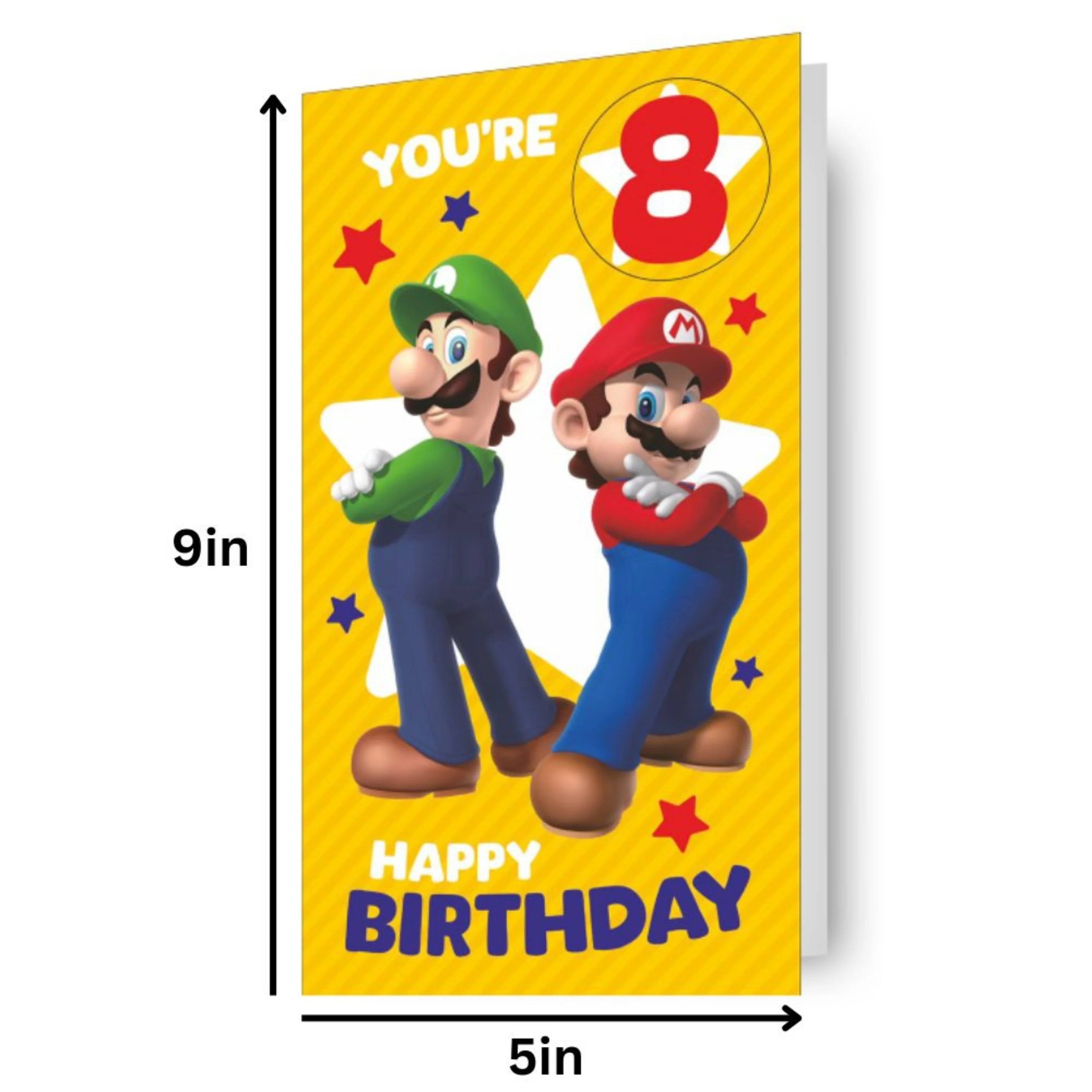 Super Mario Multi Ages 5-8 Sticker Birthday Card - Image 4