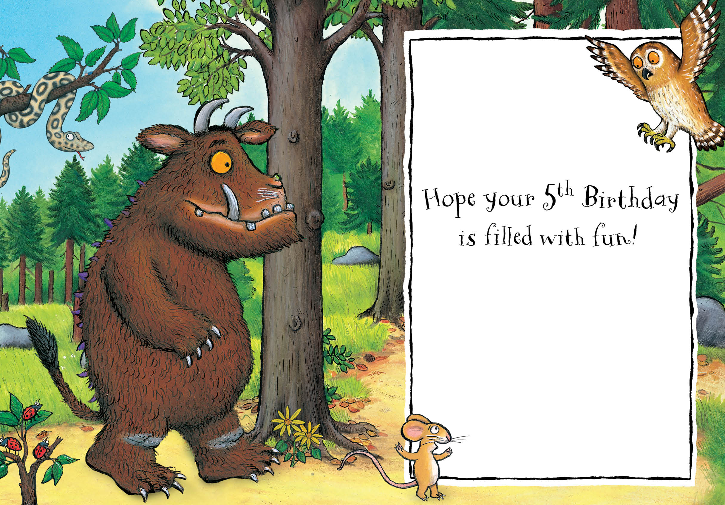 The Gruffalo Age 5 Birthday Card - Image 4