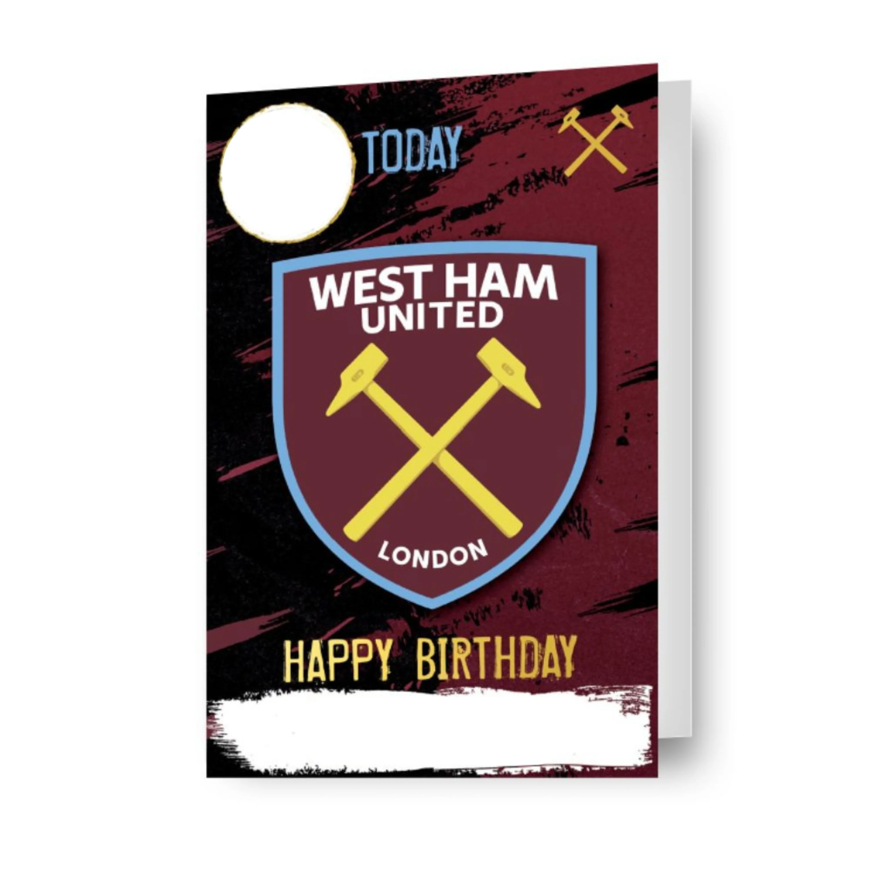 West Ham FC Personalise Birthday Card With Sticker Sheet - Image 3